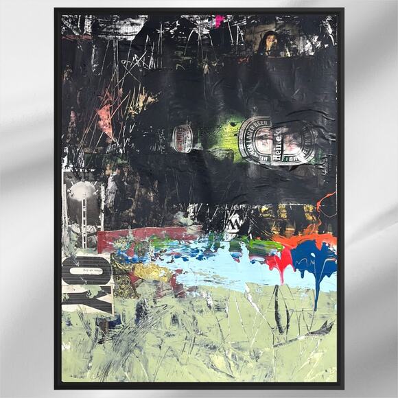 Original Mixed Media Abstract Modern Art Painting 18x24 